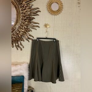 Metrostyle Olive Pinstripe Tulip Skirt Sz 14 B36